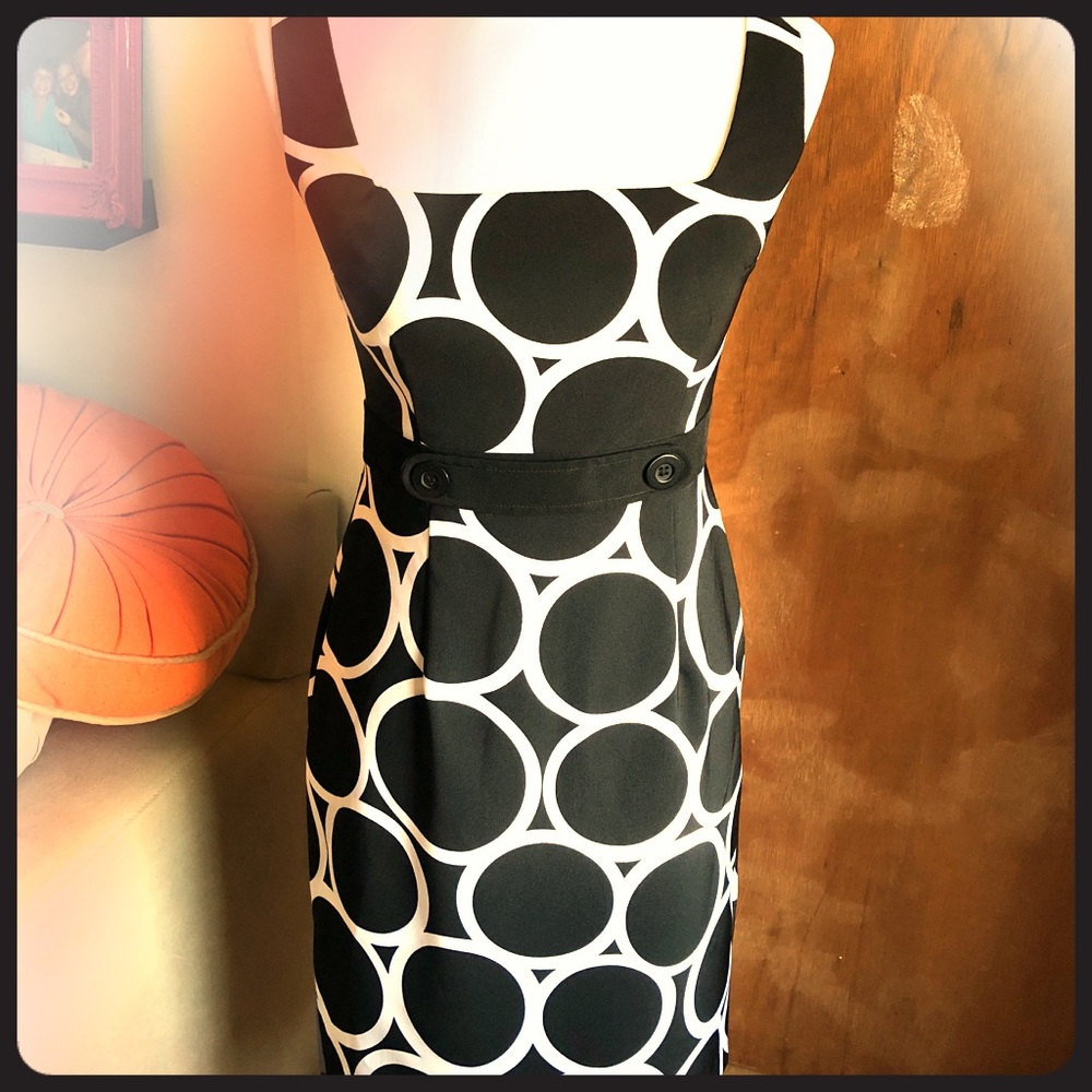 London Times Black and White Cocktail Dress